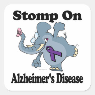 Sticker Carré Stompe éléphante sur la maladie d'Alzheimer