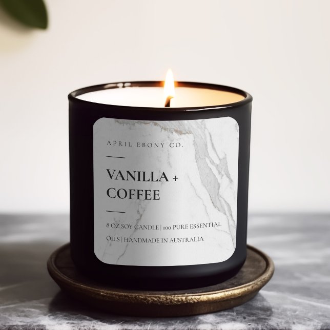 STICKER CARRÉ STONE DE MARBRE BLANC MODERNE SIMPLE ET ÉLÉGANT (Créateur téléchargé)