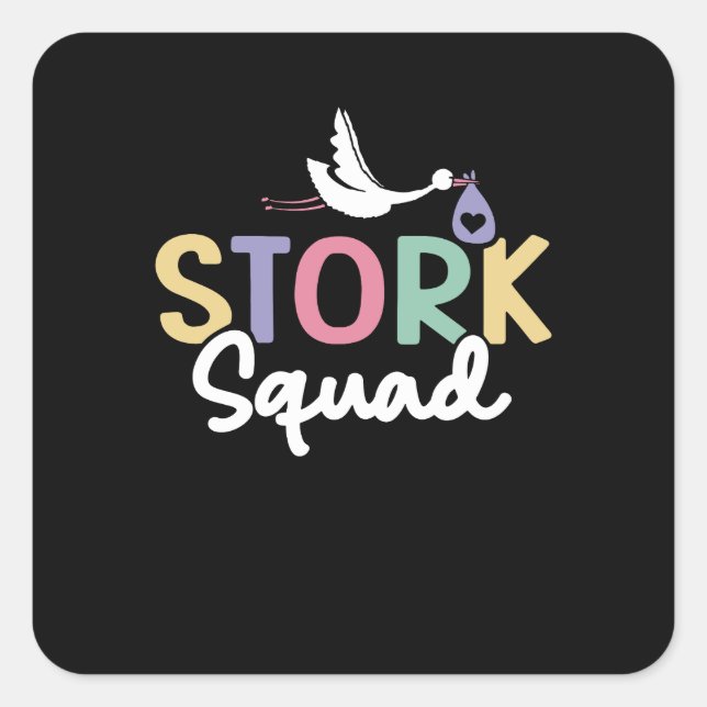 Sticker Carré Stork Squad Rainbow (Devant)