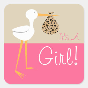 Sticker Carré Stork With Empreinte de léopard Bundle C'est une f