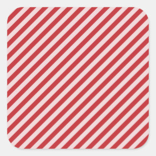 Sticker Carré [STR-RD-1] sucre de canne rouge et blanc rayé