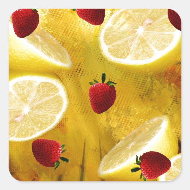 STICKER CARRÉ STRAWBERRY LEMONADE (Devant)
