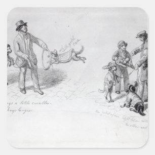 Sticker Carré Street Performers, c.1839-43