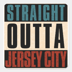 Sticker Carré Stright Outta Jersey City New Jersey NJ