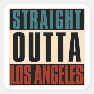 Sticker Carré Stright Outta Los Angeles Californie CA USA