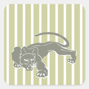 Sticker Carré Stripe Safari Serengeti avec léopard