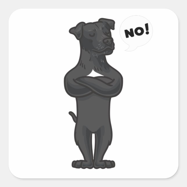 Sticker Carré Stube Patterdale Terrier Dog drôle (Devant)