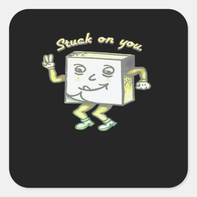 Sticker Carré Stuck On You Post It Minimal Modern Style  (Devant)