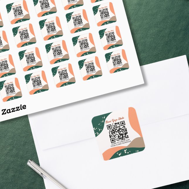 Sticker Carré Studio Abstrait moderne Terra Cotta Yoga (Créateur téléchargé)