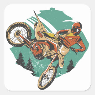 Sticker Carré Stunts de moto Freestyle FMX