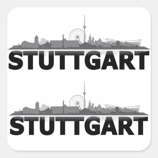 Sticker Carré Stuttgart Ville Skyline - autres cadeaux (Devant)