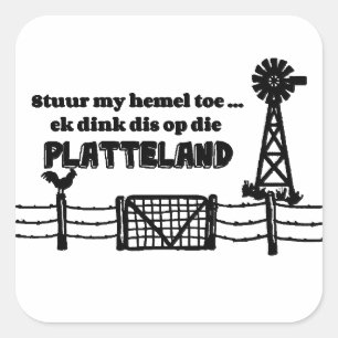 Sticker Carré Stuur mon orteil de hemel…