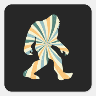 Sticker Carré Style Bigfoot Squatchy Retro 90s