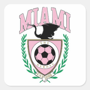 Sticker Carré Style Varsity de football de Miami