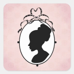 Sticker Carré Style victorien 60s Caméo