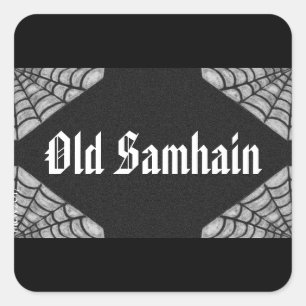 Sticker Carré Style vintage Web Vieux Samhain sorcier Assistant 