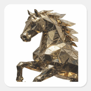 Sticker Carré Style vinyle abstrait argent dynamique
