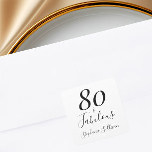 Sticker Carré Stylish Eighty et Fabuleux 80e Anniversaire