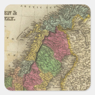 Sticker Carré Suède et Norvège