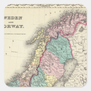 Sticker Carré Suède Et Norvège