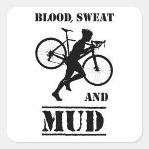 Sticker Carré Sueur De Sang Et Cyclocross De Boue