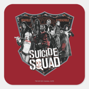 Sticker Carré Suicide Squad   Badge