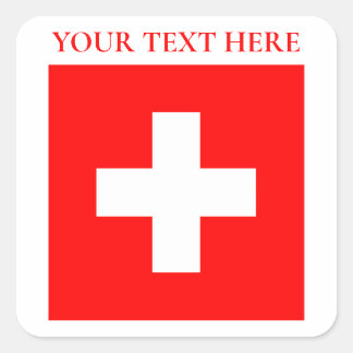 Sticker Carré Suisse personnalisée Drapeau Suisse Europe Suisse