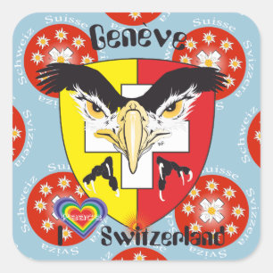 Sticker Carré Suisse Svizzera Svizra Switzerland Kleber