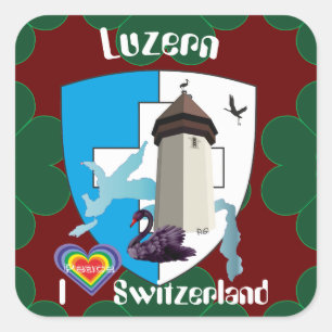 Sticker Carré Suisse Svizzera Svizra Switzerland Kleber