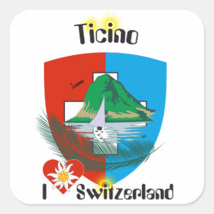 Sticker Carré Suisse Svizzera Svizra Switzerland Kleber