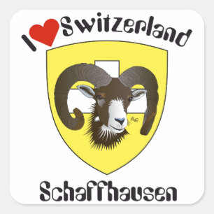 Sticker Carré Suisse Svizzera Svizra Switzerland Kleber