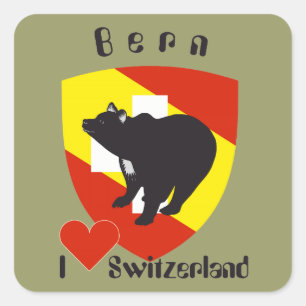 Sticker Carré Suisse Svizzera Svizra Switzerland Kleber