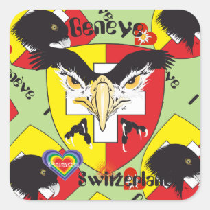 Sticker Carré Suisse Svizzera Svizra Switzerland Kleber