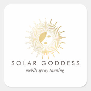 Sticker Carré Sun Goddess Girl Logo Spray Tanning Salon