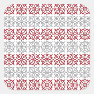 Sticker Carré SUN traditionnel letton motif géométrique I