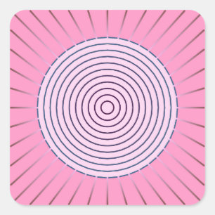 Sticker Carré Sunburst géométrique moderne - Nuances de rose