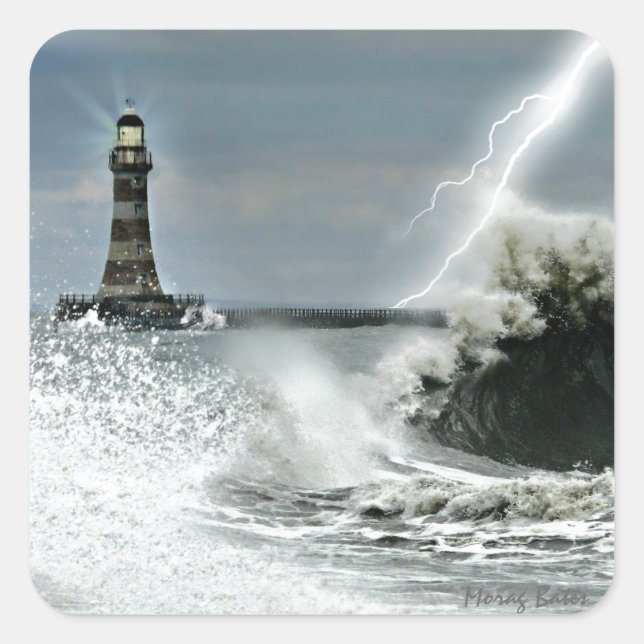 Sticker Carré Sunderland - Jetée Roker et phare (Devant)