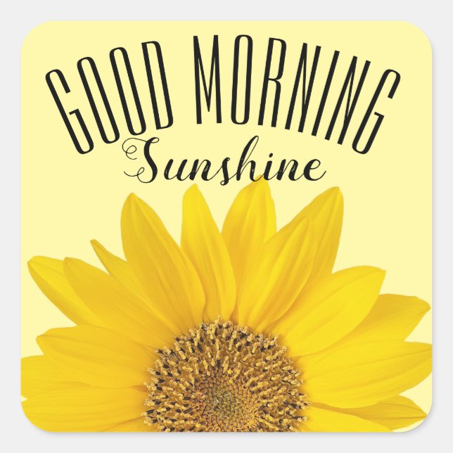 Sticker Carré Sunflower Good Morning Sunshine (Devant)