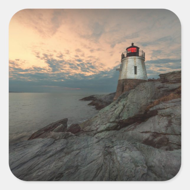 Sticker Carré Sunset at Castle Hill Lighthouse (Devant)