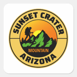 Sticker Carré Sunset Crater Arizona Randonnée Escalade