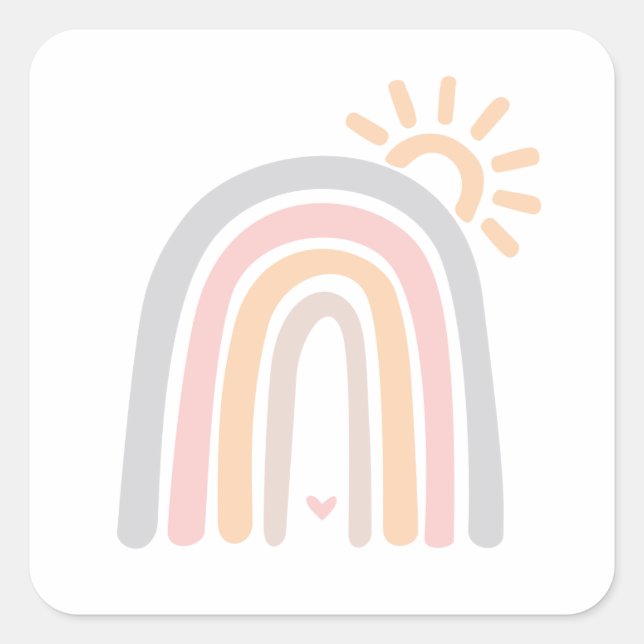 Sticker Carré Sunshine & Rainbows (Devant)