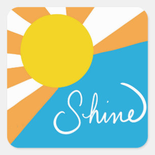 Sticker Carré Sunshine Rays of Happiness par @ Cathy Thompson