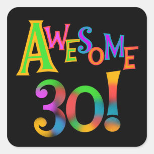 Sticker Carré Super 30 T-shirts et cadeaux d'anniversaire