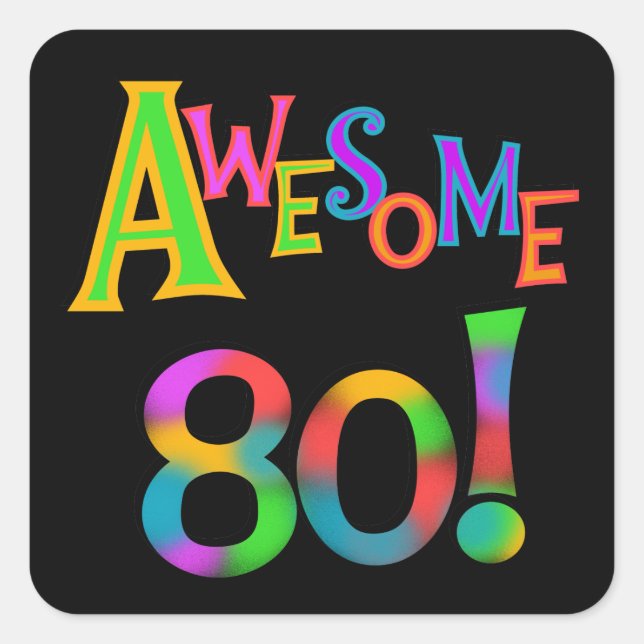 Sticker Carré Super 80 T-shirts et cadeaux d'anniversaire (Devant)