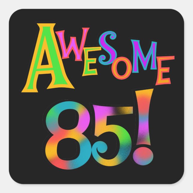 Sticker Carré Super 85 T-shirts et cadeaux d'anniversaire (Devant)