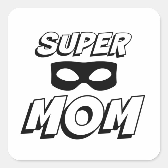 Sticker Carré Super Maman (Devant)