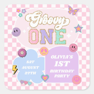Sticker Carré Super One Preppy Patch 1er Anniversaire