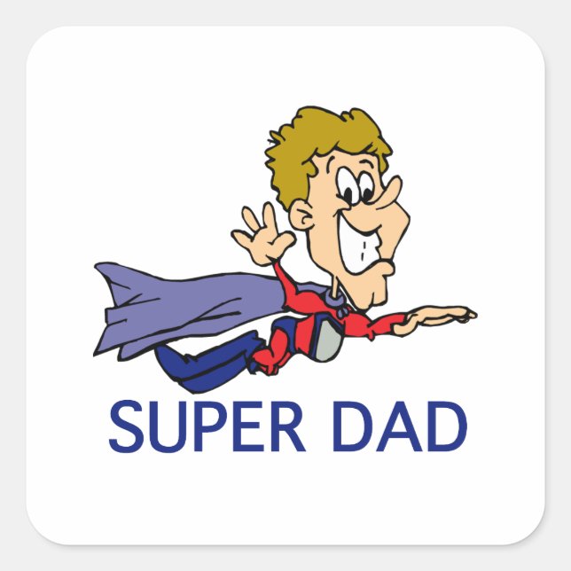 Sticker Carré Super Papa drôle (Devant)