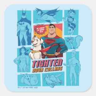 Sticker Carré Super Pets & Justice League - Serrez vos colliers
