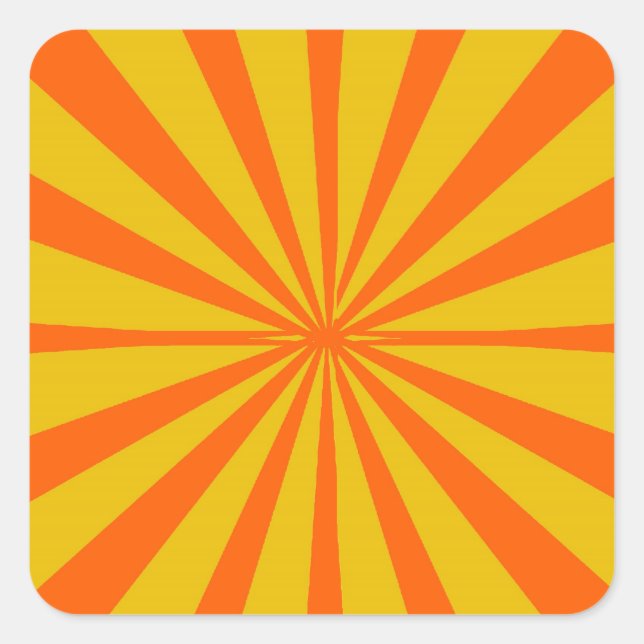 Sticker Carré Super Retro Gold & Orange Arrière - plan (Devant)